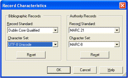 [OCLC Connexion Record Characteristics]