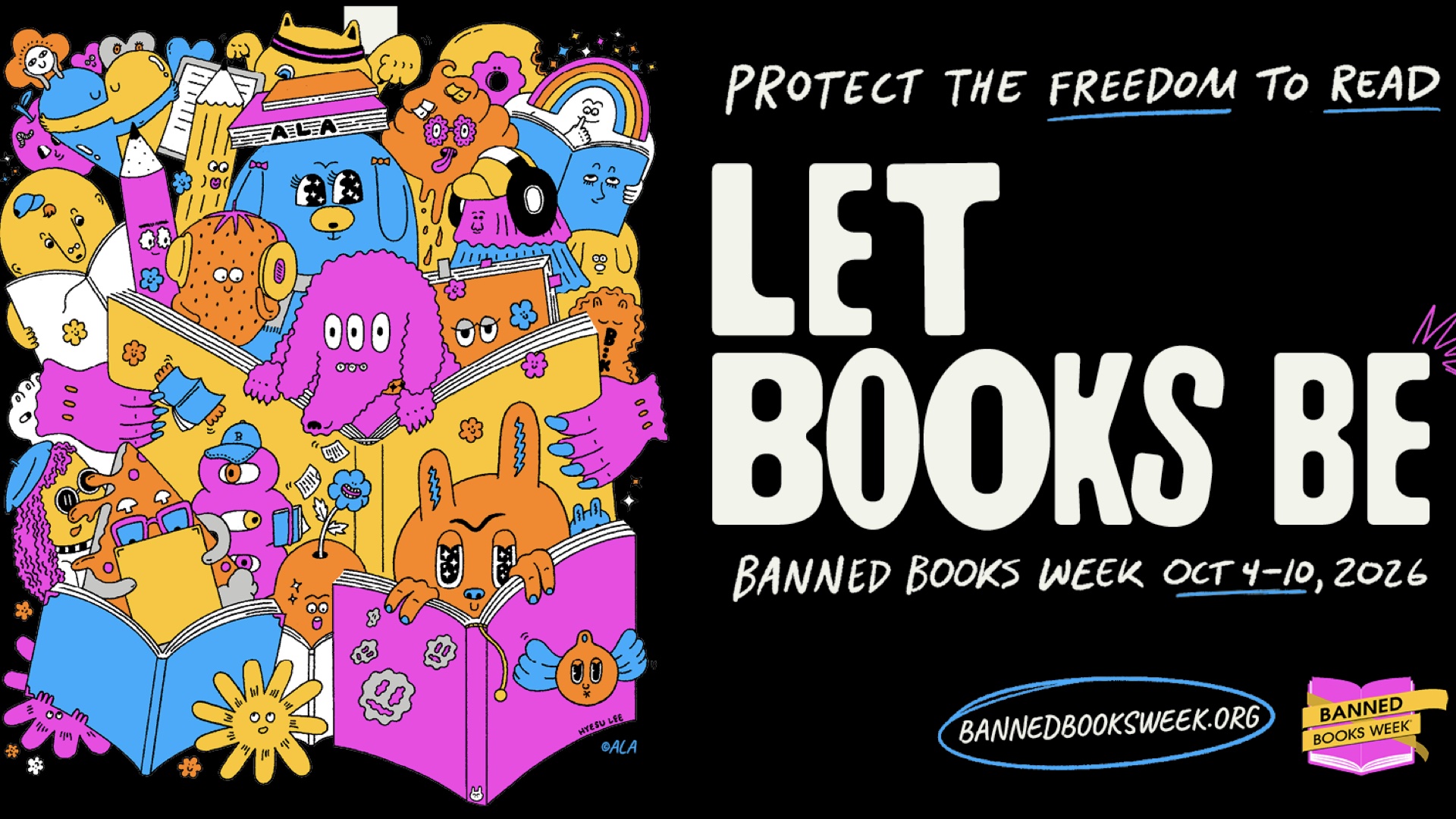 Colorful poster for Banned Books Week which is this week