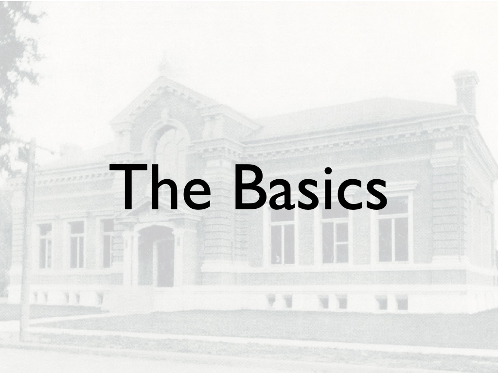 Title slide: The Basics