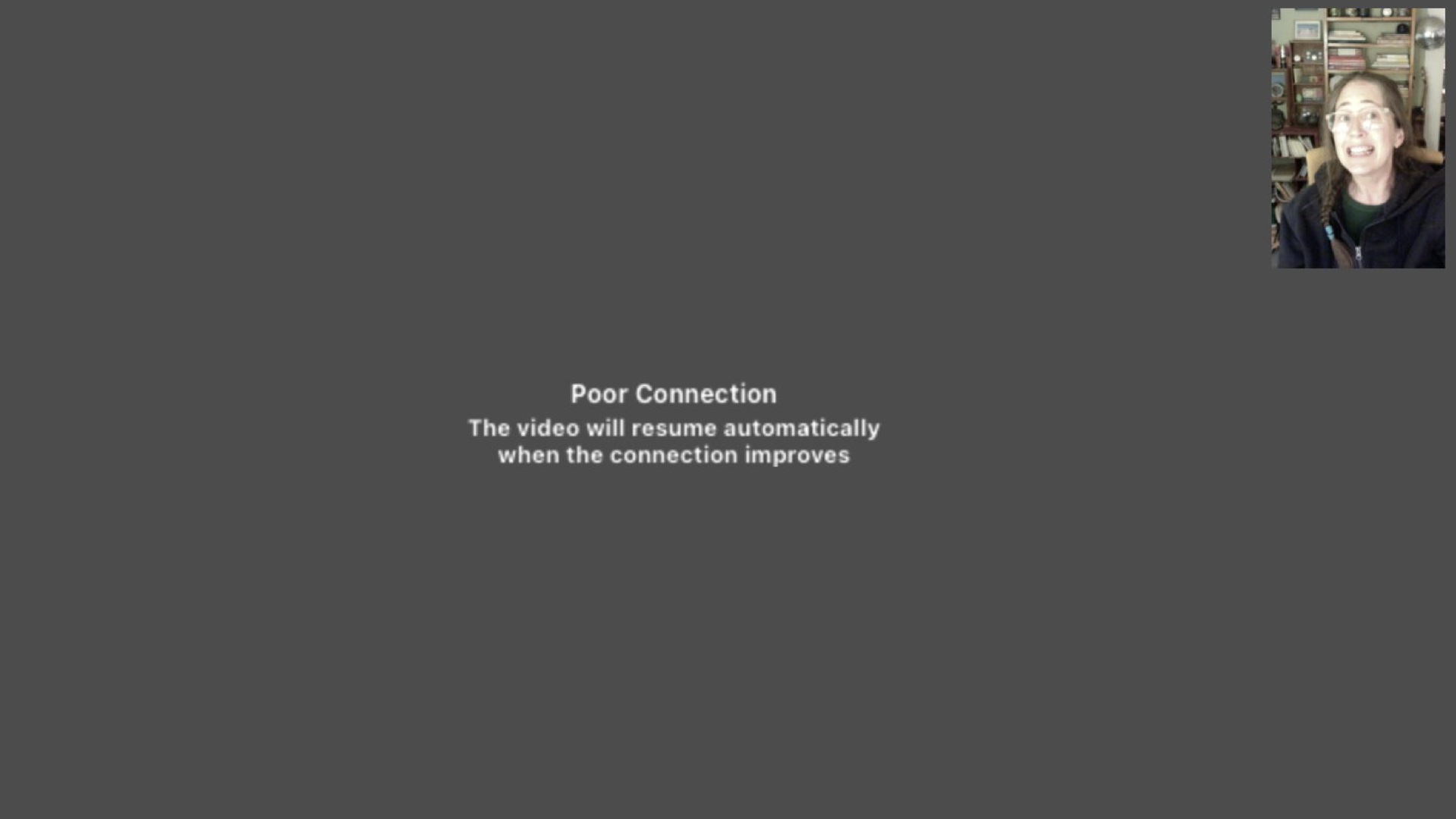 Trailer slide that just says Poor Connection with a little pic of me in the upper right