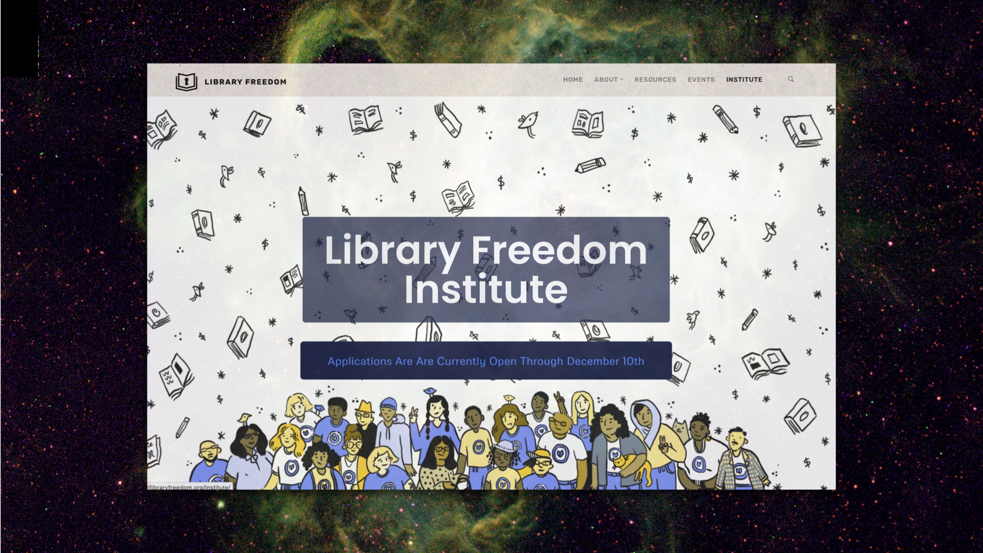 Screenshot of Library Freedom Institute website