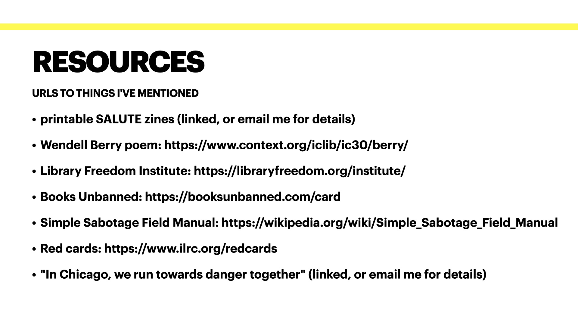 List of links which is on the main page