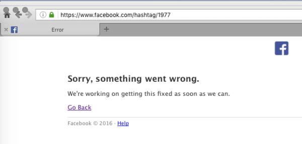 something went wrong facebook error