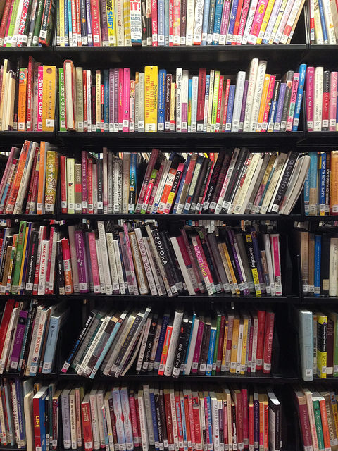 photo of books on a bookshelf