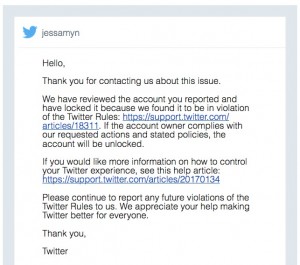 screenshot of twitter's email to me, if you need a text version email jessamyn@gmail.com