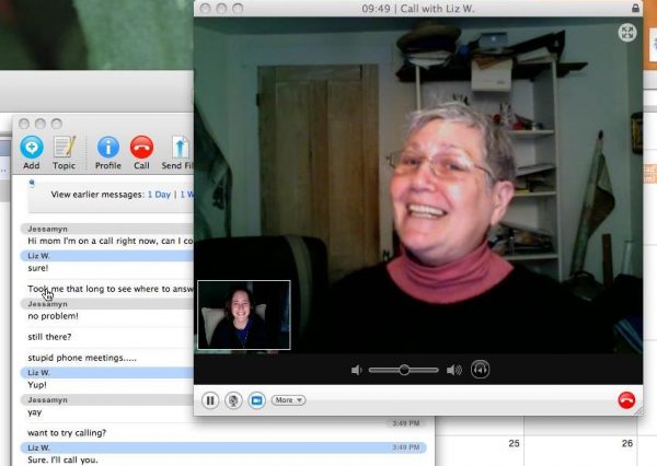 an image showing me interacting with my mom over Skype