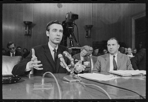 fred rogers testifying before a senate subcommittee